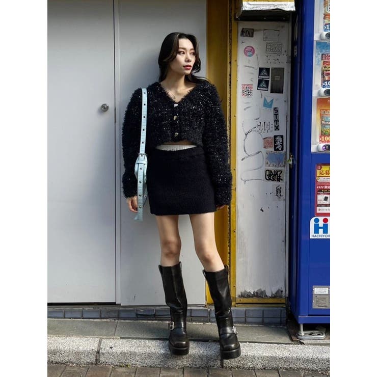 ダブルウエストファンシーヤーンミニスカート【セットアップ着用可能】 | EVRIS | 詳細画像20 