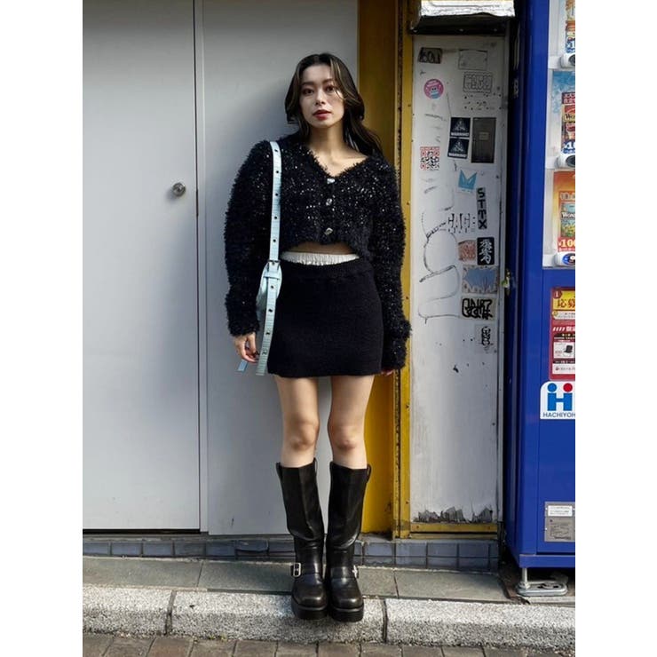 ダブルウエストファンシーヤーンミニスカート【セットアップ着用可能】 | EVRIS | 詳細画像21 