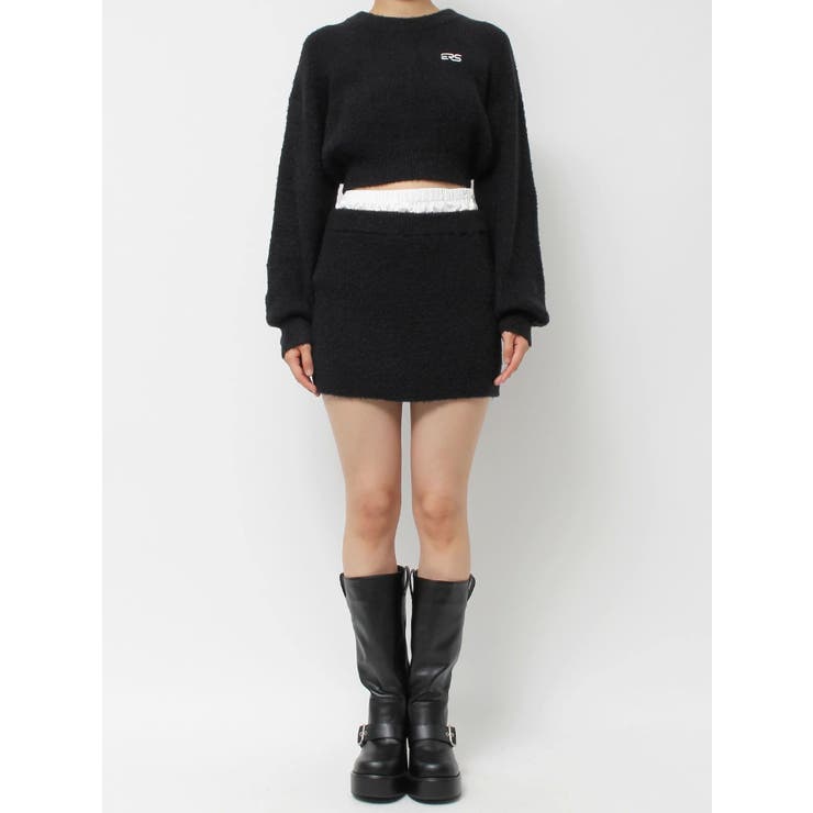 ダブルウエストファンシーヤーンミニスカート【セットアップ着用可能】 | EVRIS | 詳細画像29 