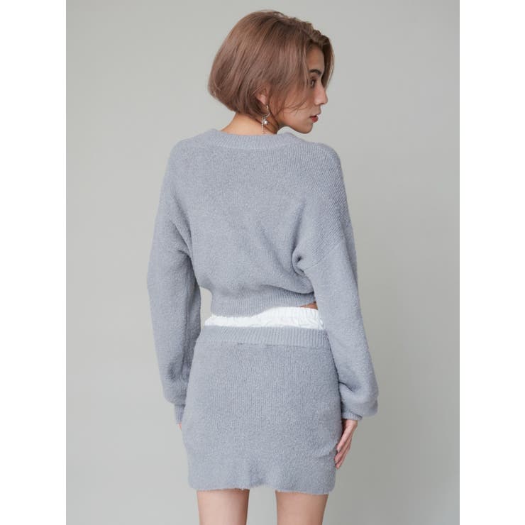 ダブルウエストファンシーヤーンミニスカート【セットアップ着用可能】 | EVRIS | 詳細画像4 