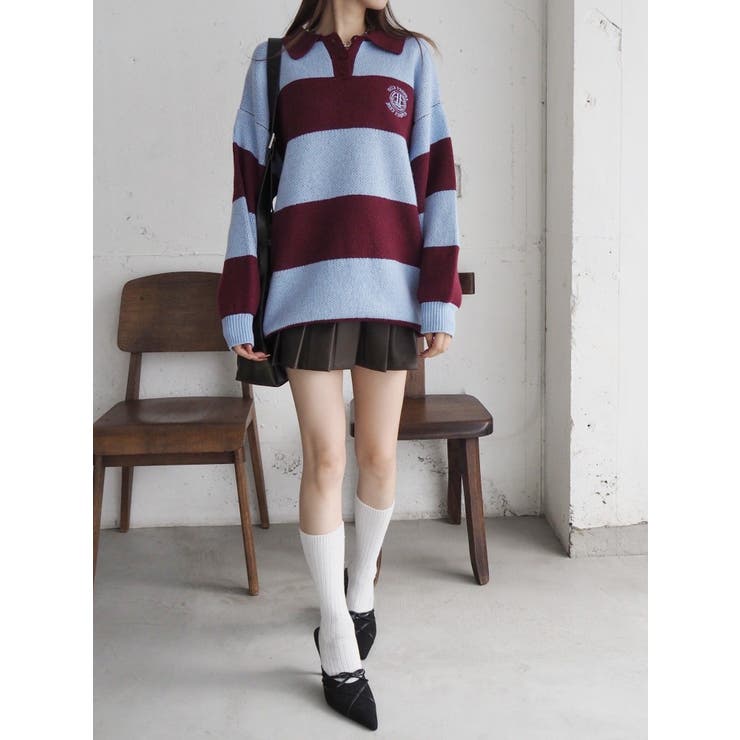 ワンポイントラガーニットトップス[品番：MKSW0061726]｜EVRIS