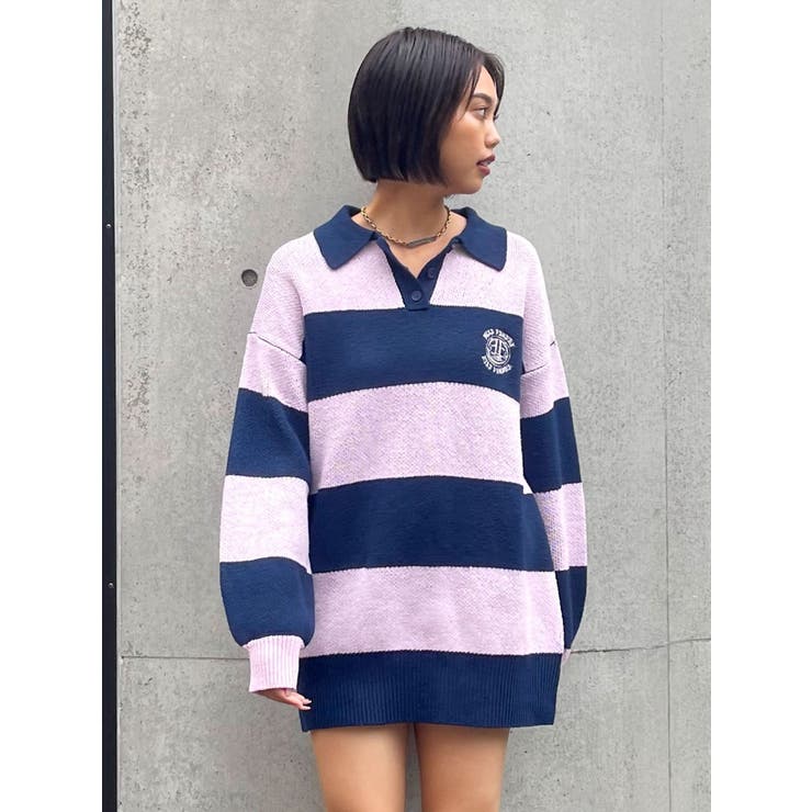 ワンポイントラガーニットトップス[品番：MKSW0061726]｜EVRIS