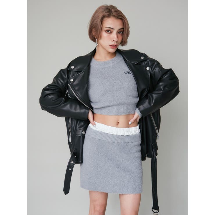 ワンポイントファンシーヤーンニットトップス【セットアップ着用可能】 | EVRIS | 詳細画像26 