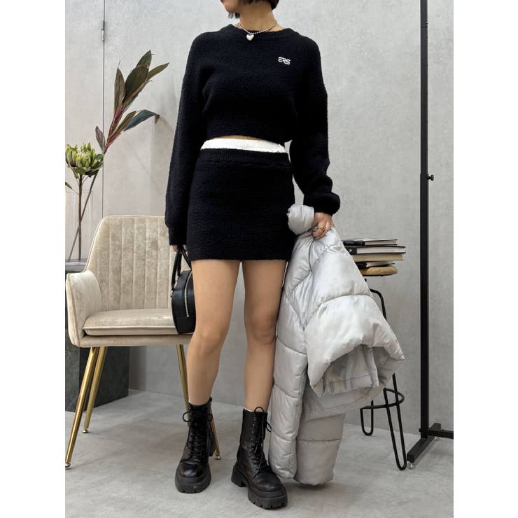 ワンポイントファンシーヤーンニットトップス【セットアップ着用可能】 | EVRIS | 詳細画像5 