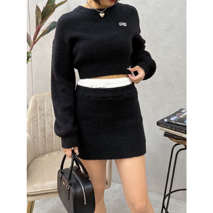 ワンポイントファンシーヤーンニットトップス【セットアップ着用可能】 | EVRIS | 詳細画像8 