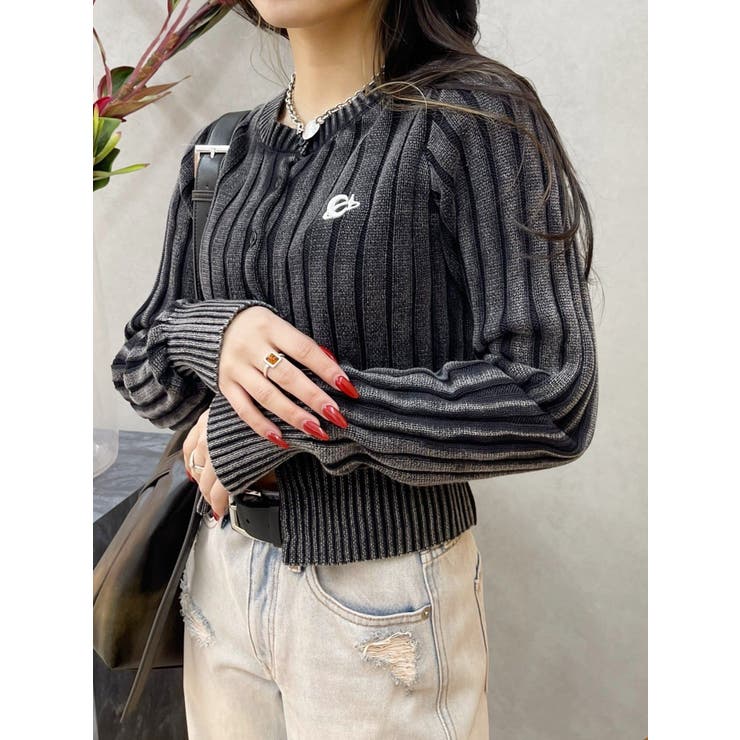 ワンポイントリブブリーチニットカーディガン | EVRIS | 詳細画像16 