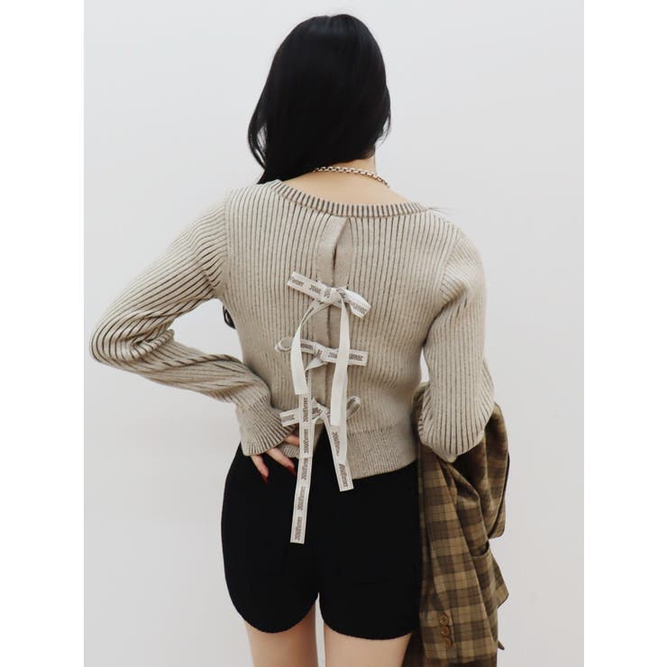 バックリボンニットトップス[品番：MKSW0061804]｜EVRIS（エブリス）の