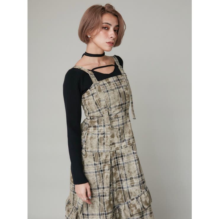 ブラック | チョーカーネックニットトップス | EVRIS