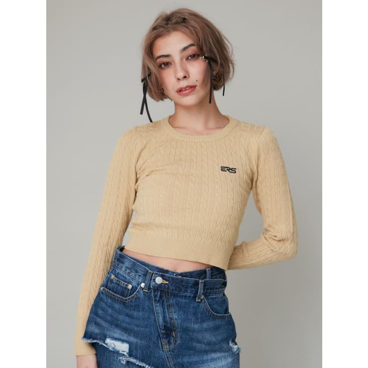 ワンポイントバックオープンケーブルニット | EVRIS | 詳細画像1 