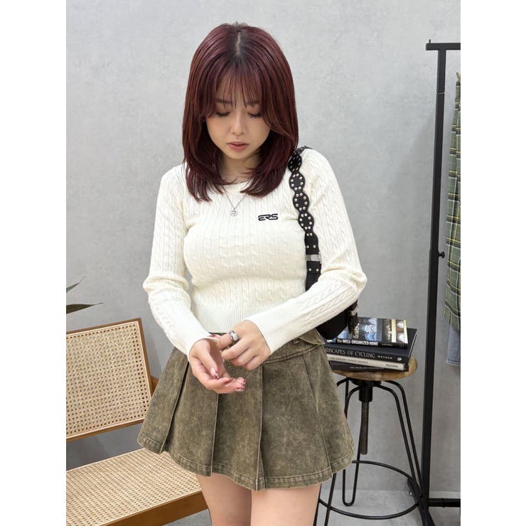 ワンポイントバックオープンケーブルニット | EVRIS | 詳細画像18 