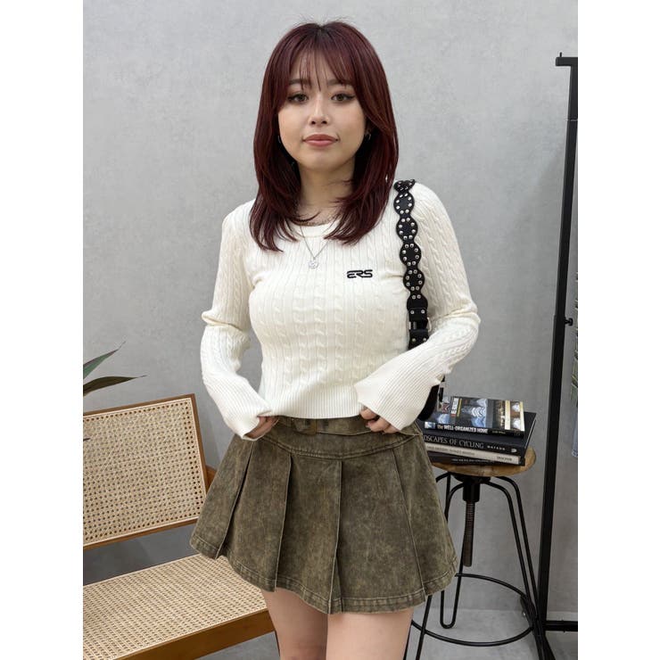 ワンポイントバックオープンケーブルニット | EVRIS | 詳細画像19 