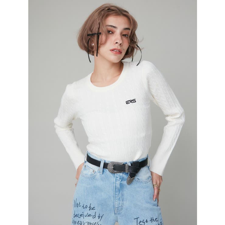 ワンポイントバックオープンケーブルニット | EVRIS | 詳細画像2 