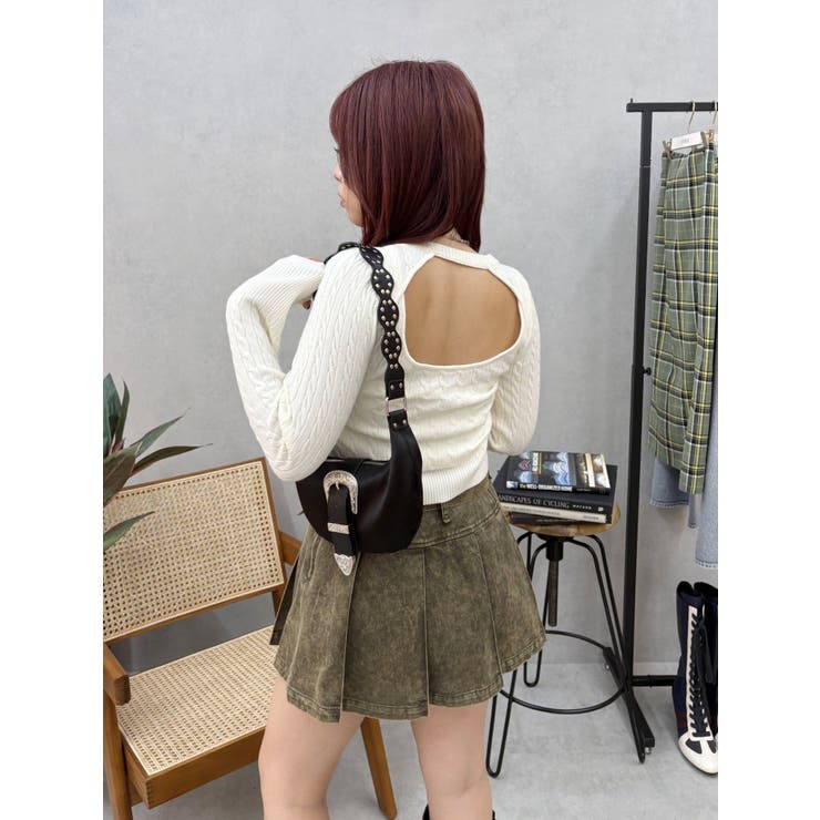 ワンポイントバックオープンケーブルニット | EVRIS | 詳細画像21 