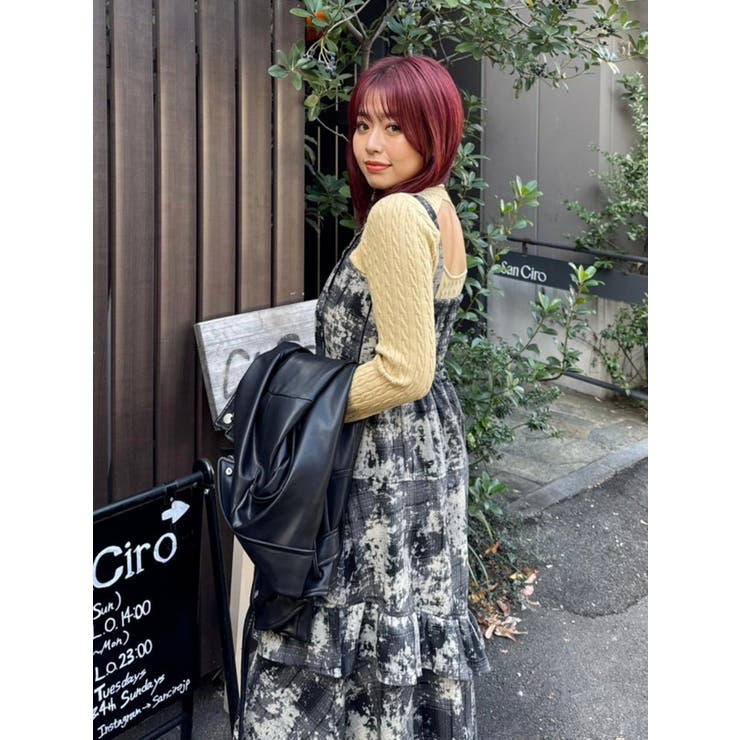 ワンポイントバックオープンケーブルニット | EVRIS | 詳細画像22 