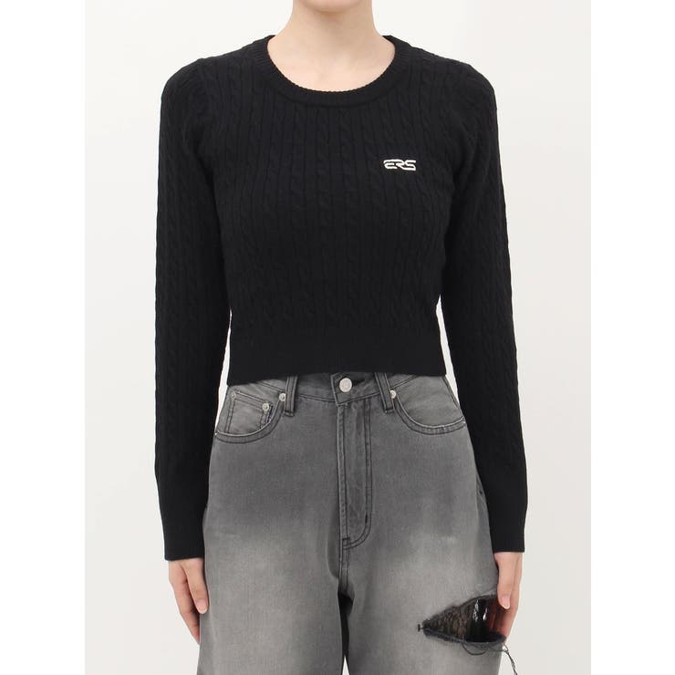 ワンポイントバックオープンケーブルニット | EVRIS | 詳細画像25 