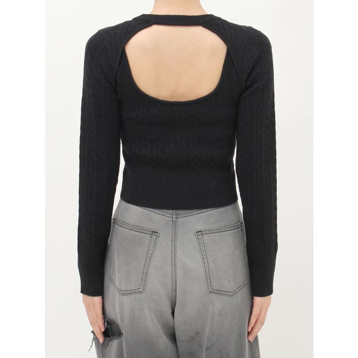 ワンポイントバックオープンケーブルニット | EVRIS | 詳細画像27 