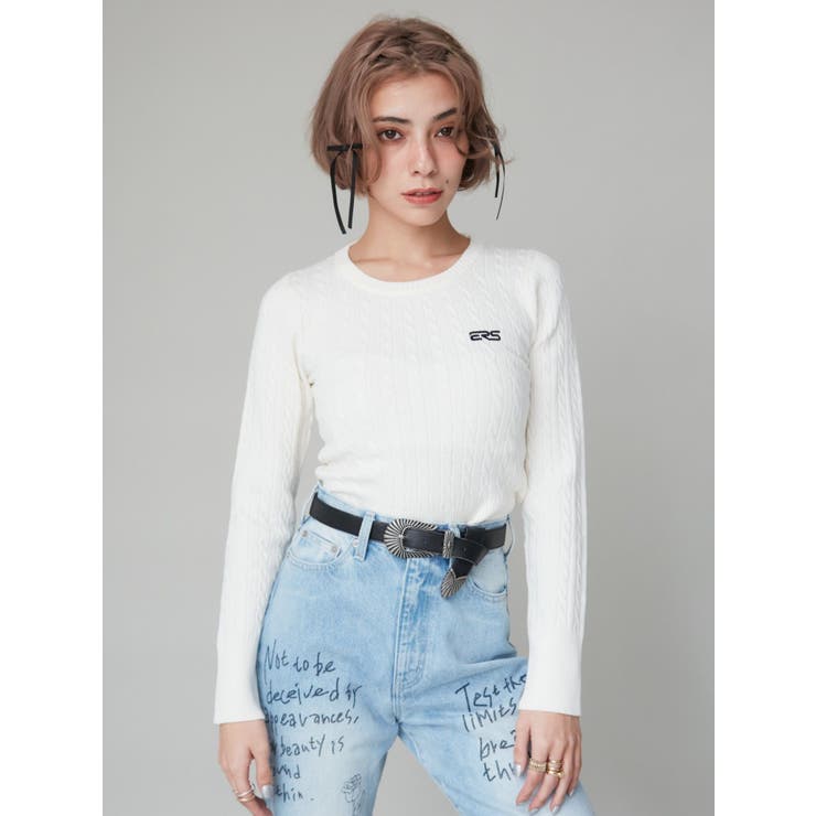 ワンポイントバックオープンケーブルニット | EVRIS | 詳細画像3 