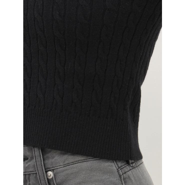 ワンポイントバックオープンケーブルニット | EVRIS | 詳細画像30 