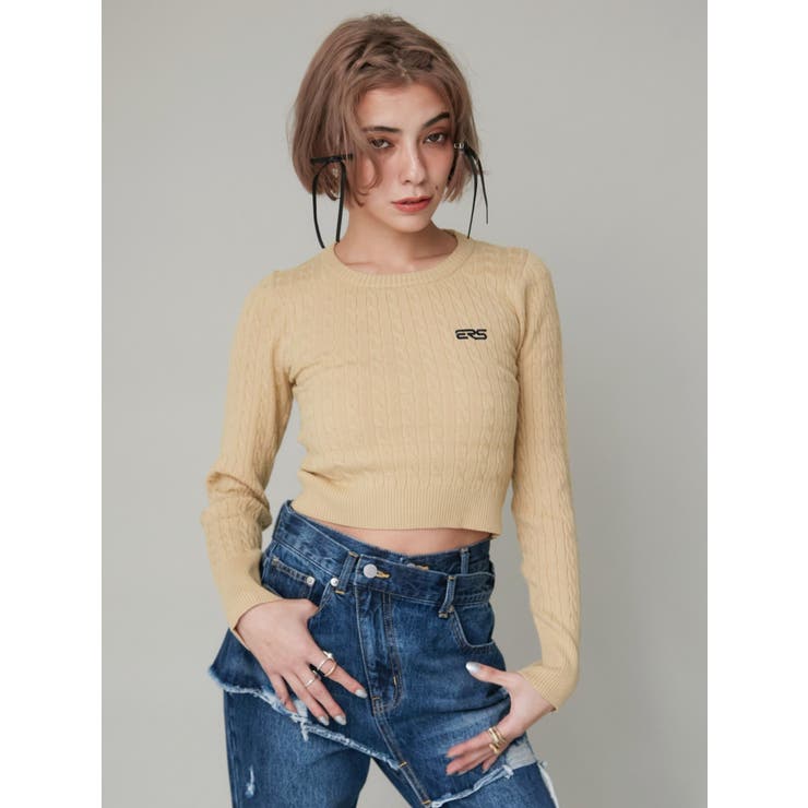 ワンポイントバックオープンケーブルニット | EVRIS | 詳細画像8 