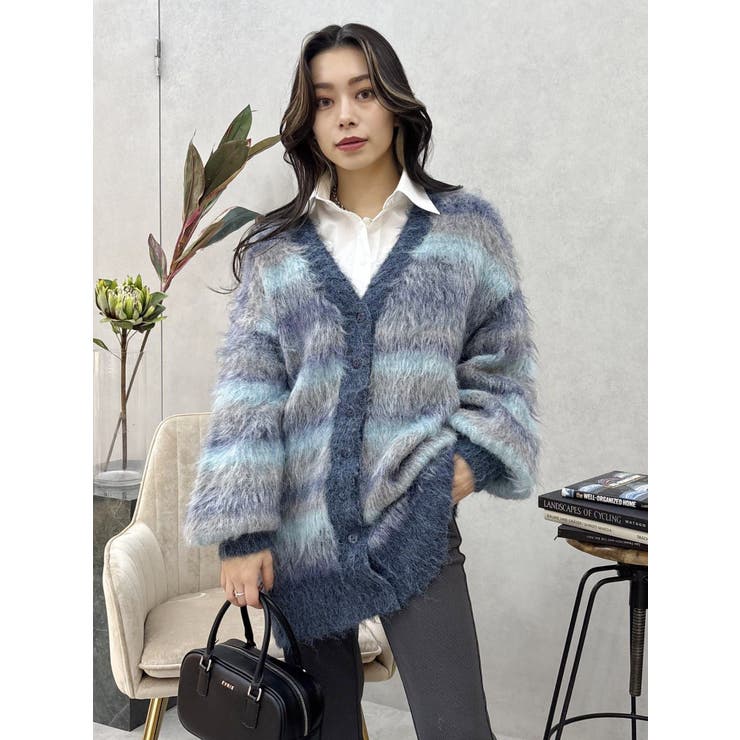 ソフトシャギーボーダーニットカーディガン | EVRIS | 詳細画像11 