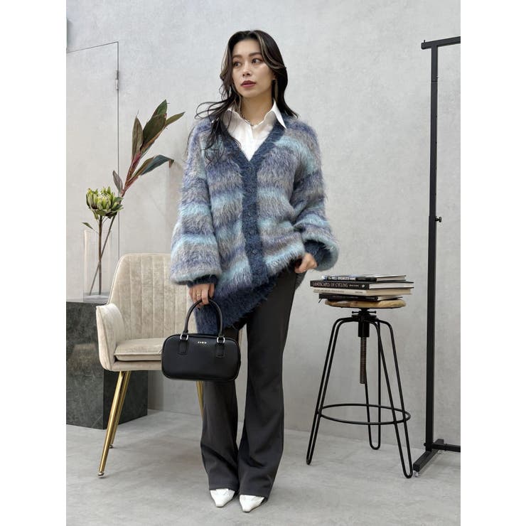 ソフトシャギーボーダーニットカーディガン | EVRIS | 詳細画像14 