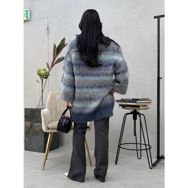 ソフトシャギーボーダーニットカーディガン | EVRIS | 詳細画像15 