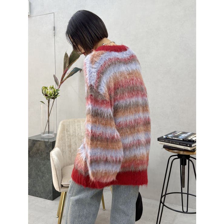 ソフトシャギーボーダーニットカーディガン | EVRIS | 詳細画像16 