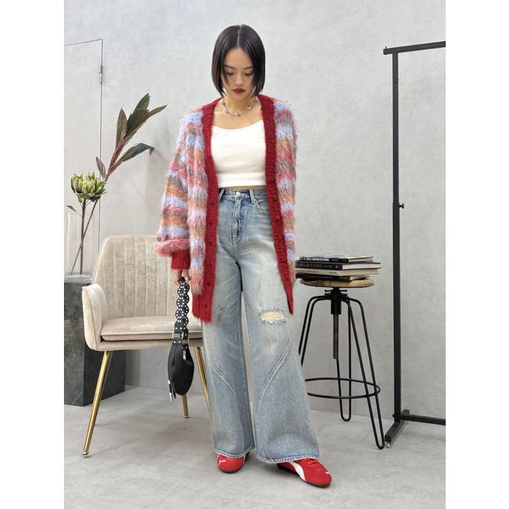 ソフトシャギーボーダーニットカーディガン | EVRIS | 詳細画像19 