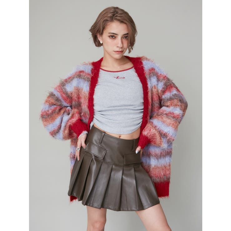 ソフトシャギーボーダーニットカーディガン | EVRIS | 詳細画像2 