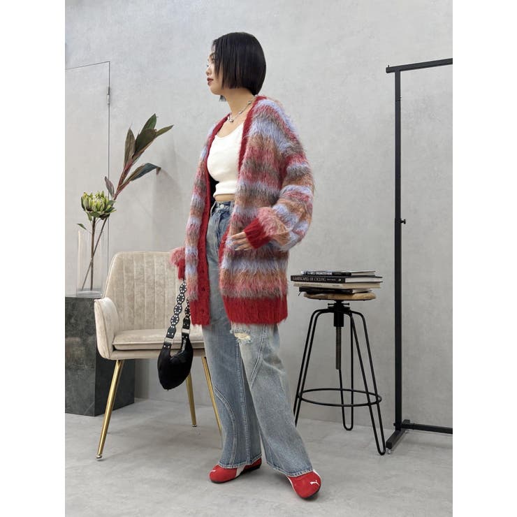 ソフトシャギーボーダーニットカーディガン | EVRIS | 詳細画像20 