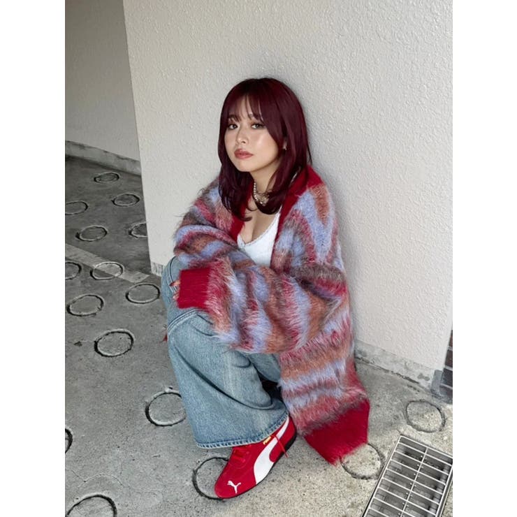 ソフトシャギーボーダーニットカーディガン | EVRIS | 詳細画像21 