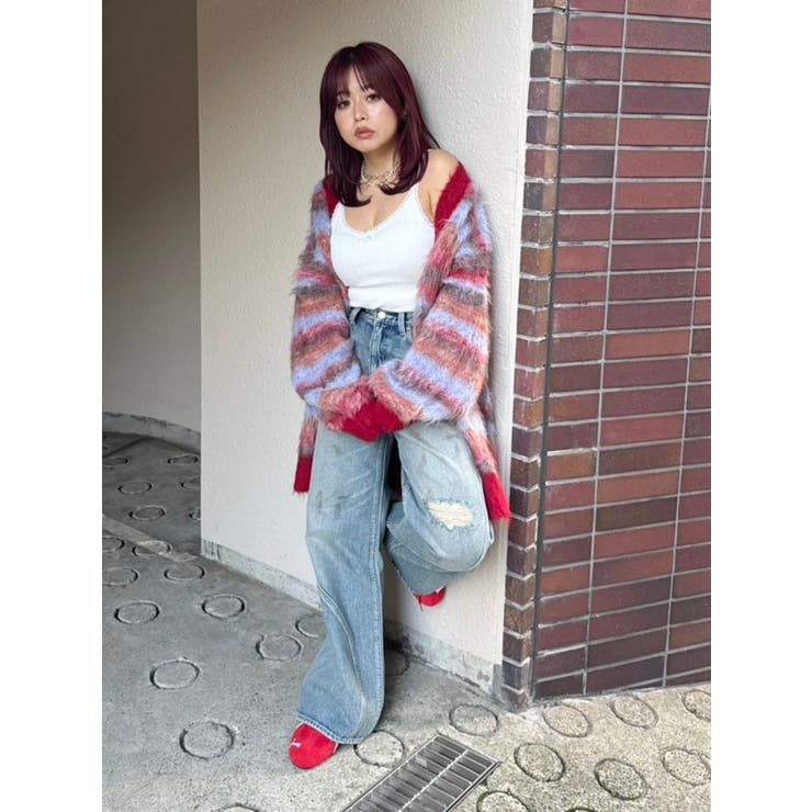 ソフトシャギーボーダーニットカーディガン | EVRIS | 詳細画像23 