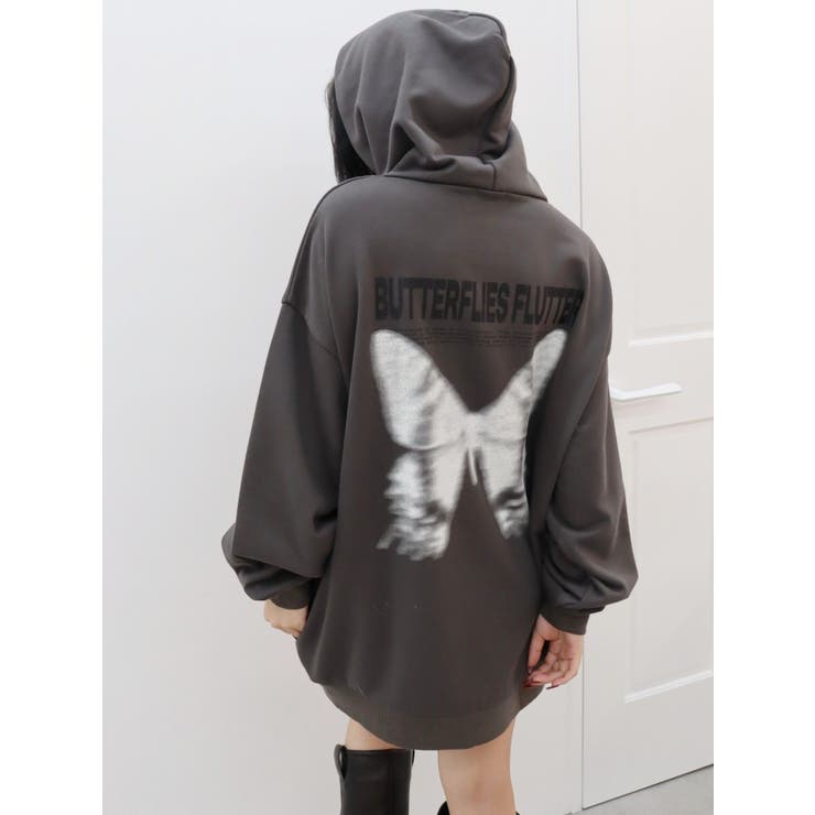 バタフライグラフィックオーバーサイズフーディー[品番