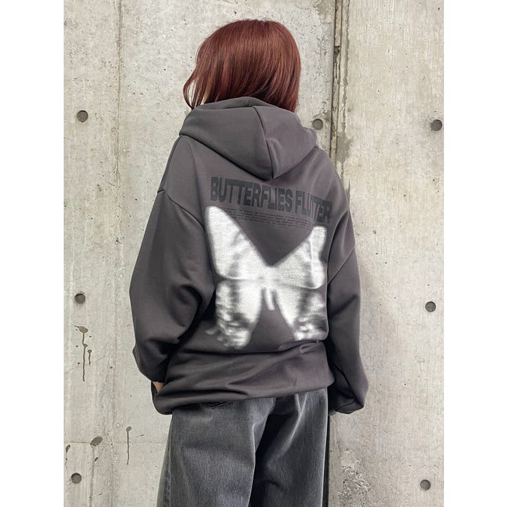 バタフライグラフィックオーバーサイズフーディー | EVRIS | 詳細画像19 