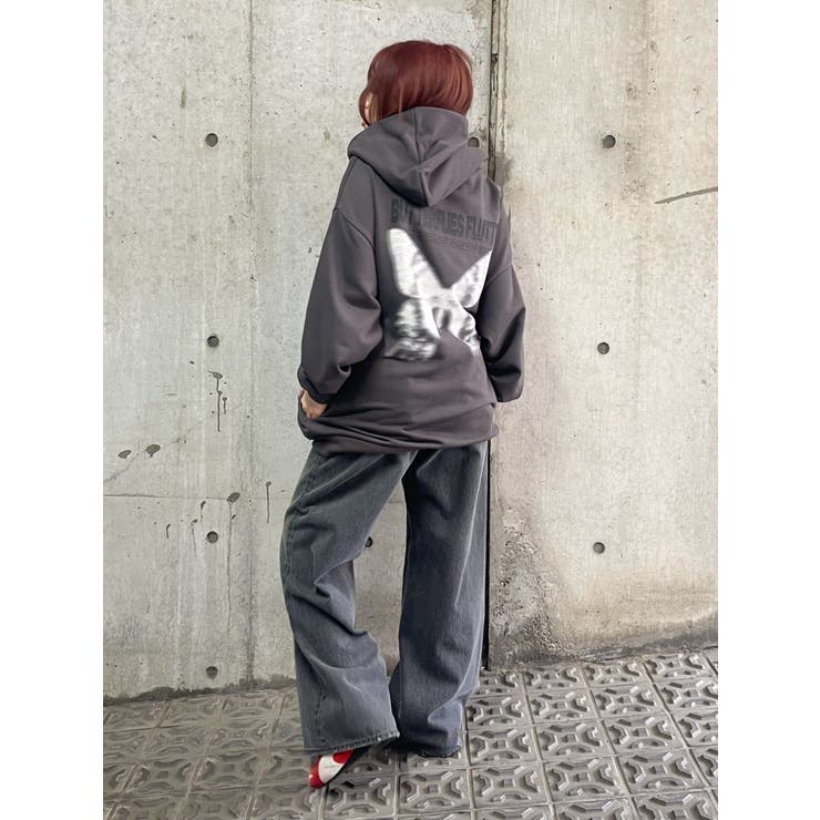 バタフライグラフィックオーバーサイズフーディー[品番