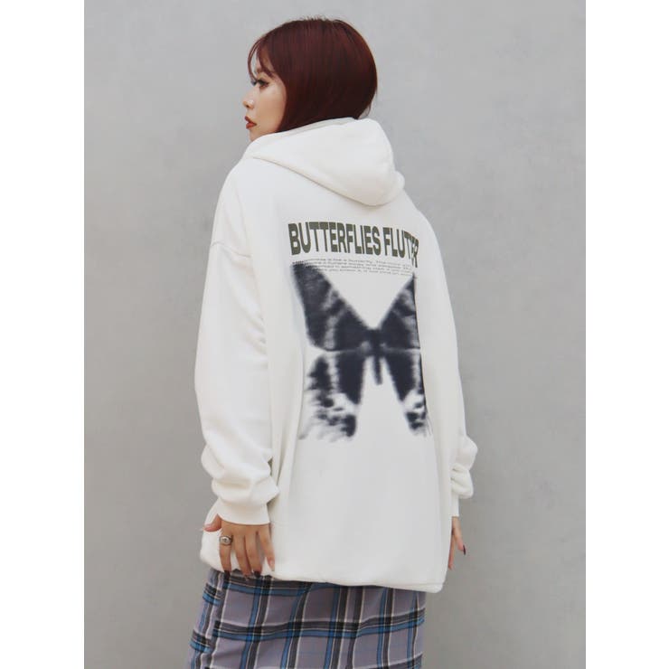 バタフライグラフィックオーバーサイズフーディー | EVRIS | 詳細画像31 