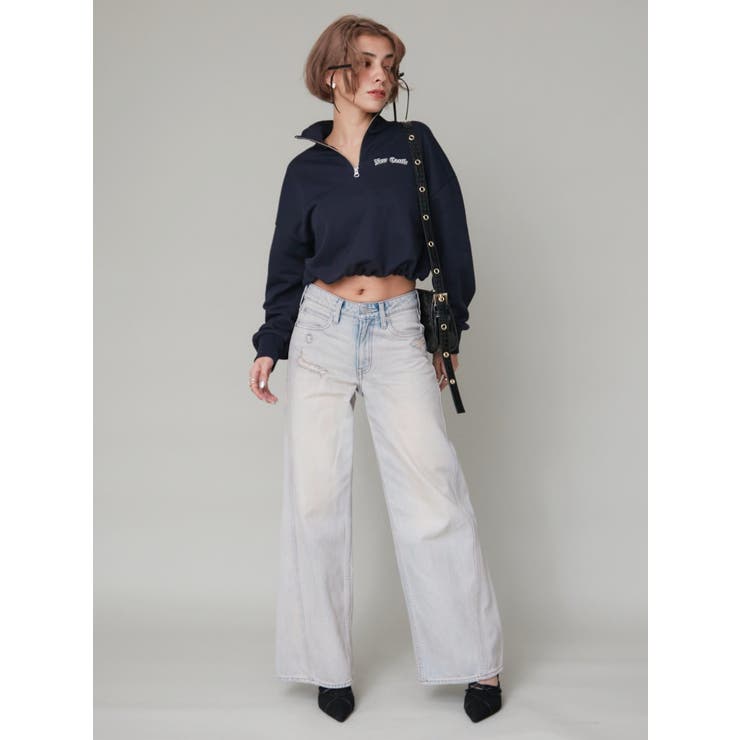 ナンバリングハーフZIPスウェットトップス | EVRIS | 詳細画像5 