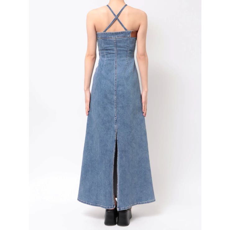 デニム切り返しノーカラーロングワンピース imgrc0089365370.jpg
