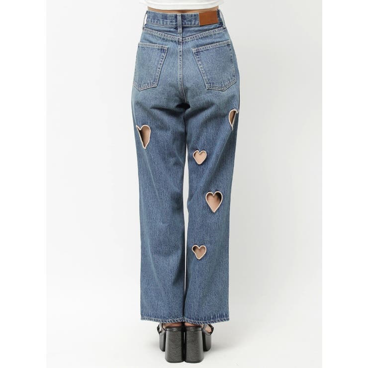 ハートカッティングワイドデニムパンツ[品番：MKSW0063173]｜EVRIS