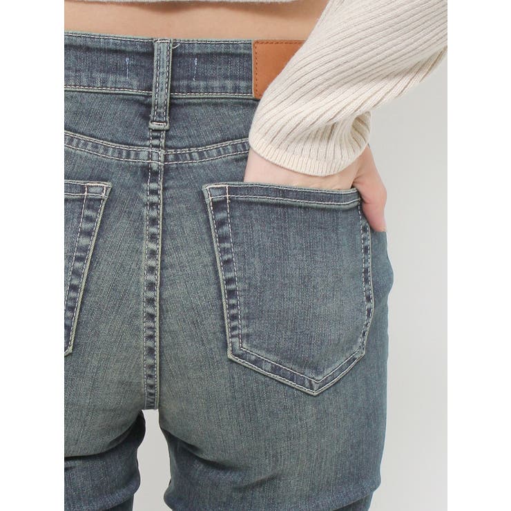 ヴィンテージライクストレッチフレアデニムパンツ[品番