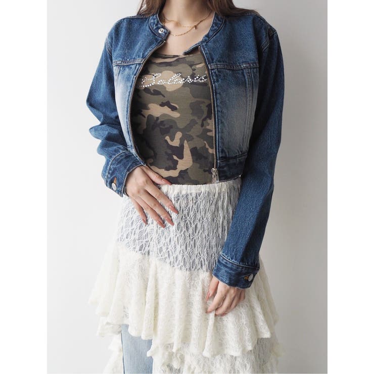 ラインストーンロゴオフショルボディースーツ | EVRIS | 詳細画像17 