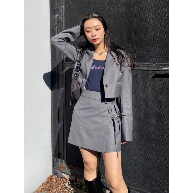 ラインストーンロゴオフショルボディースーツ | EVRIS | 詳細画像32 