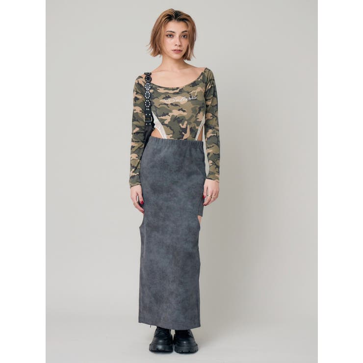 ラインストーンロゴオフショルボディースーツ | EVRIS | 詳細画像6 