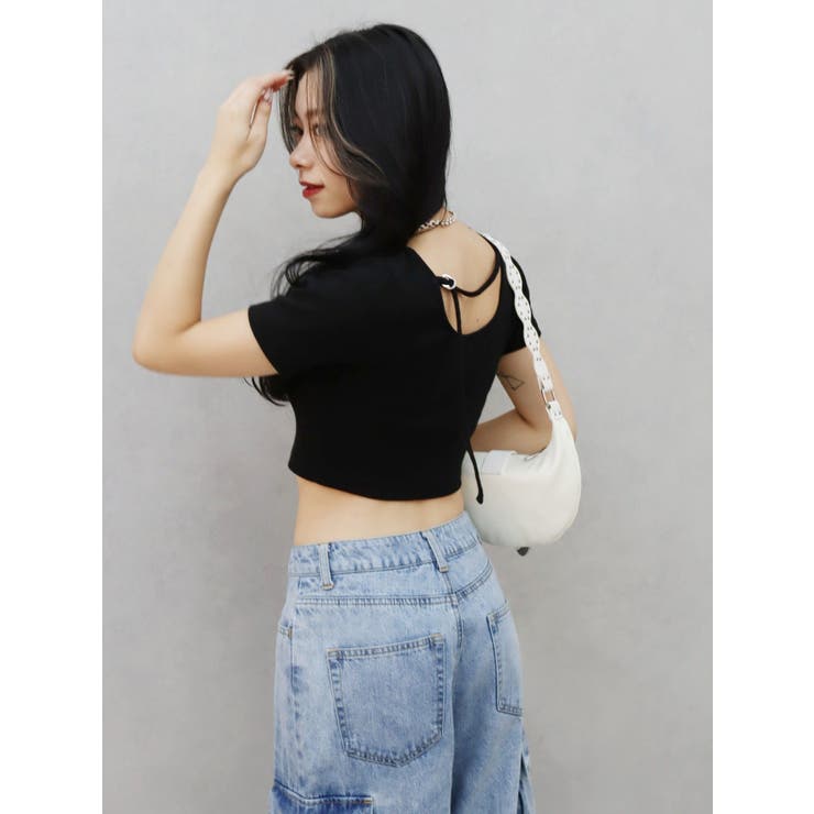 ワンポイントバックストラップTシャツ | EVRIS | 詳細画像14 