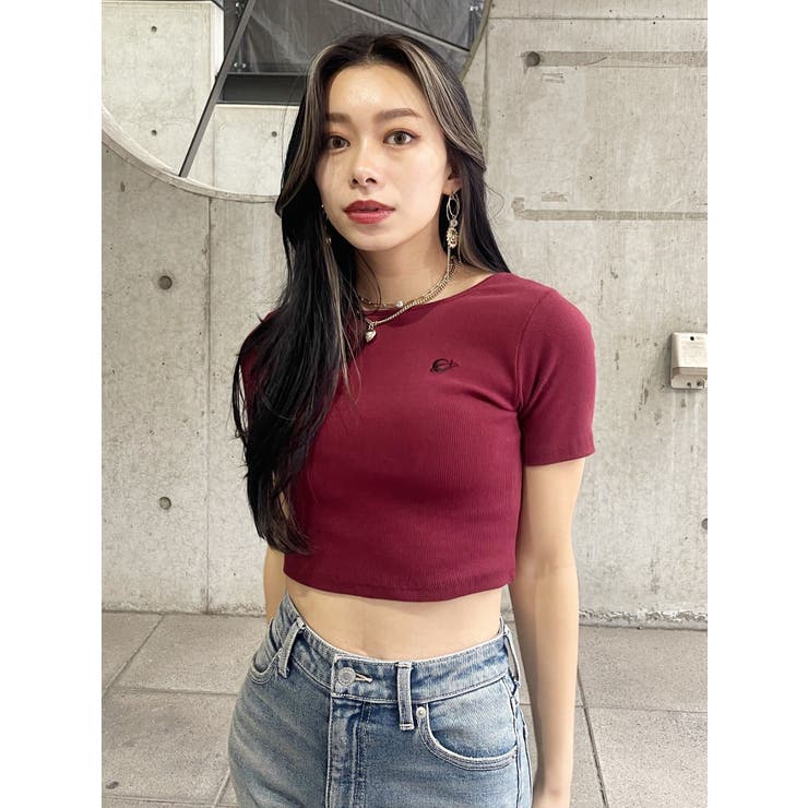 リブTシャツ ワンポイントバックストラップTシャツ[品番：MKSW0062908