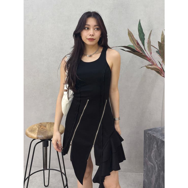 アシンメトリージップタンクワンピース | EVRIS | 詳細画像14 