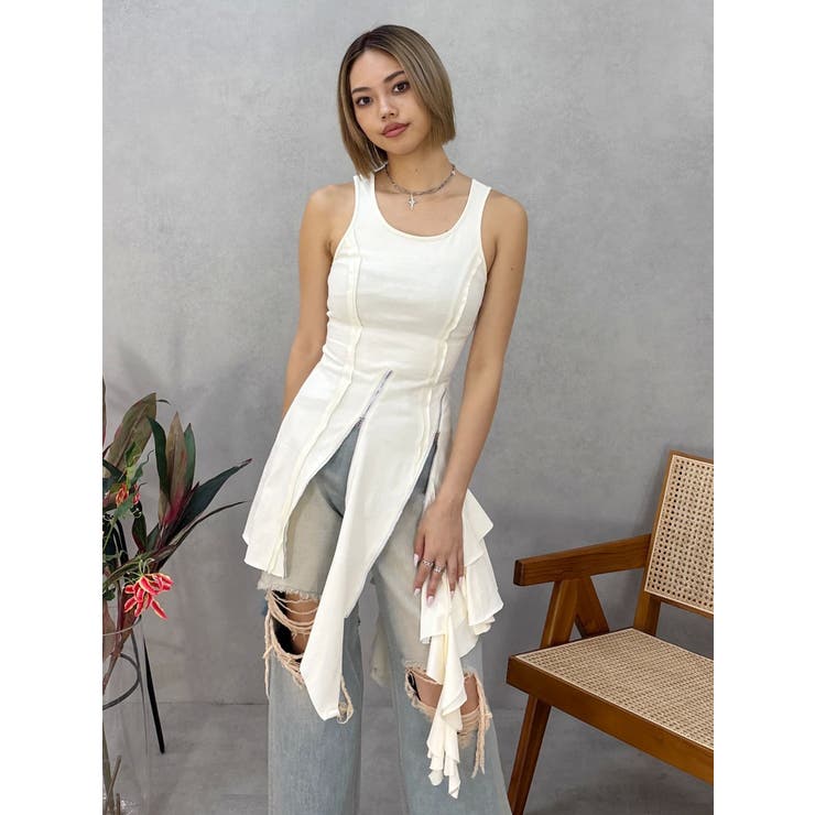 アシンメトリージップタンクワンピース | EVRIS | 詳細画像19 