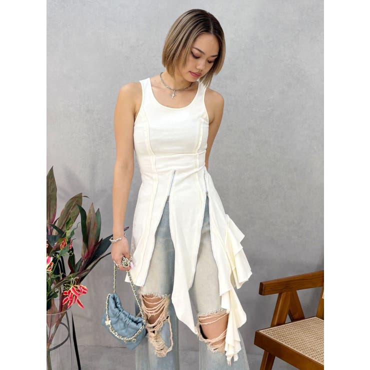 アシンメトリージップタンクワンピース | EVRIS | 詳細画像20 