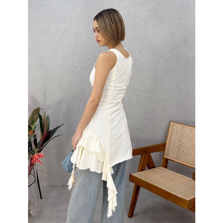 アシンメトリージップタンクワンピース | EVRIS | 詳細画像21 