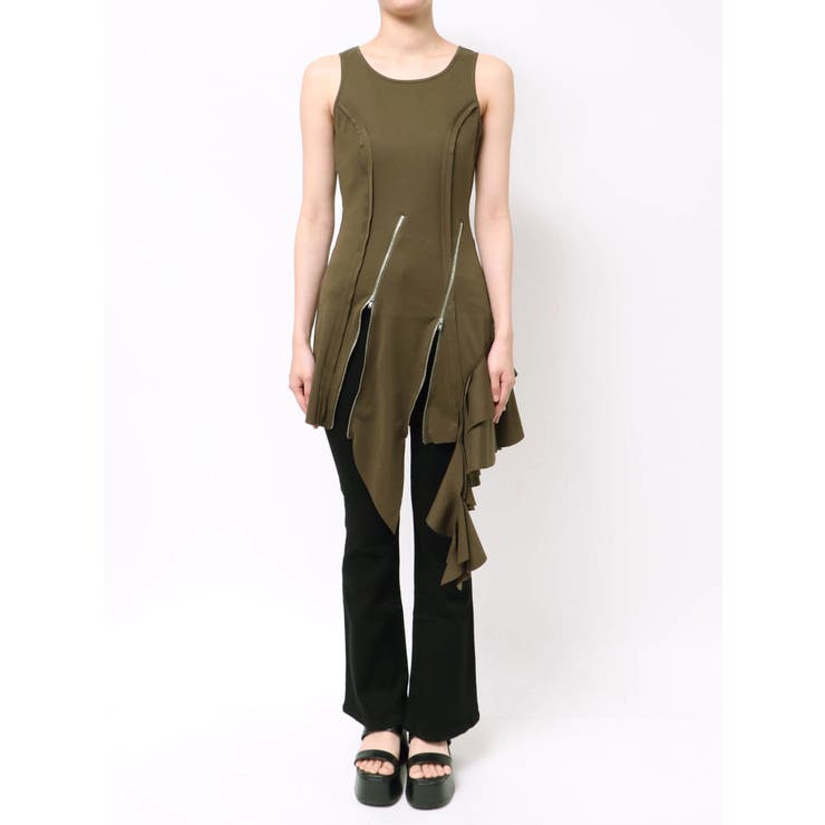 アシンメトリージップタンクワンピース | EVRIS | 詳細画像33 